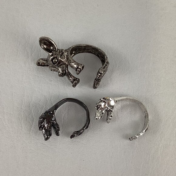 Adjustable Dog Ring Lot Dachshund Chihuahua Animal Wrap Canine Novelty Jewelry - Picture 3 of 8